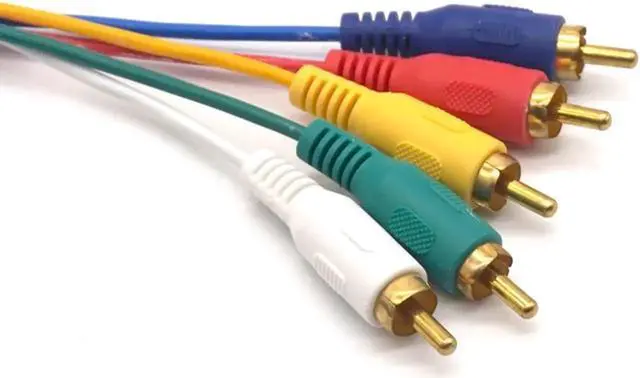 Alt view image 7 of 7 - HD 1080P HDMI Male To 5 RCA RGB AV Cable Connector Audio Video Cord Adapter 5ft/1.5m With Gold-plated Plug Magnet Ring