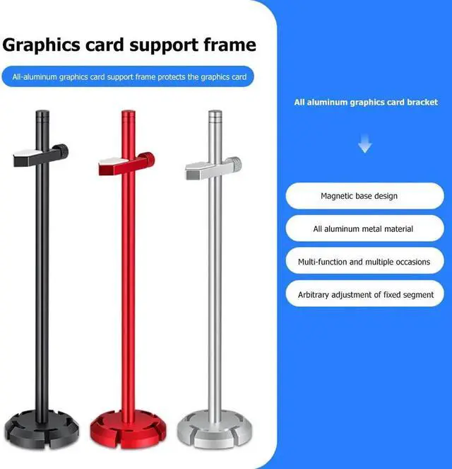 Main image of Aluminum Graphics Card Holder Jack Bracket Desktop PC Computer Case Video Card Water Cooling Kit Support Stand for Computer