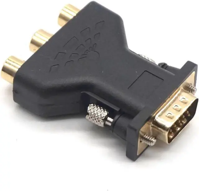 Alt view image 5 of 7 - RCA VGA Connecter Converter 3 RCA RGB Video Female To HD 15-Pin VGA Style Component Video Jack Adapter Plug