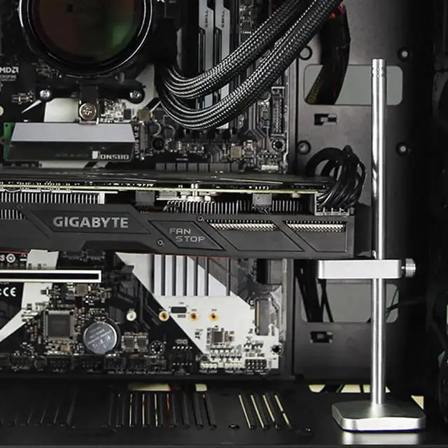 Alt view image 4 of 7 - Aluminum Graphic Card Holder Jack Desktop PC Case Video Card Stand Support Rack GPU Bracket Water Cooling Kit Accessories