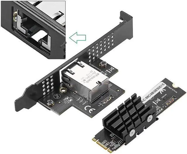 Alt view image 3 of 7 - 10Gb Network Card B+M Key M.2 to RJ45 Gigabit Ethernet Network Adapter 10G/2.5G/1000M Internet NIC Lan Card Marvell AQC107 Chips