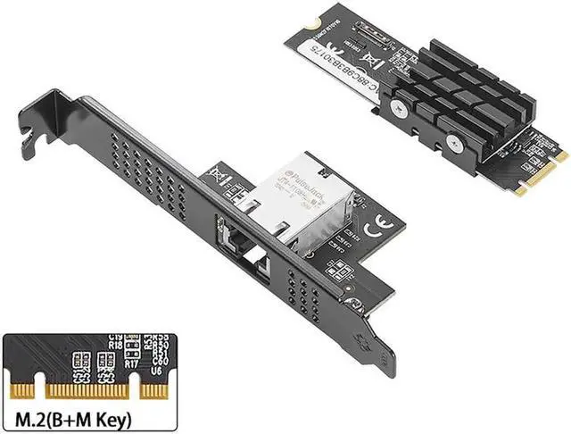 Alt view image 5 of 7 - 10Gb Network Card B+M Key M.2 to RJ45 Gigabit Ethernet Network Adapter 10G/2.5G/1000M Internet NIC Lan Card Marvell AQC107 Chips