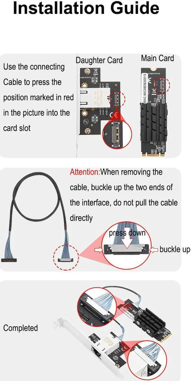 Alt view image 4 of 7 - 10Gb Network Card B+M Key M.2 to RJ45 Gigabit Ethernet Network Adapter 10G/2.5G/1000M Internet NIC Lan Card Marvell AQC107 Chips