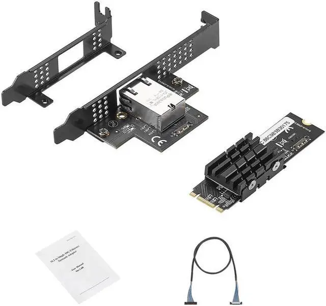 Alt view image 2 of 7 - 10Gb Network Card B+M Key M.2 to RJ45 Gigabit Ethernet Network Adapter 10G/2.5G/1000M Internet NIC Lan Card Marvell AQC107 Chips
