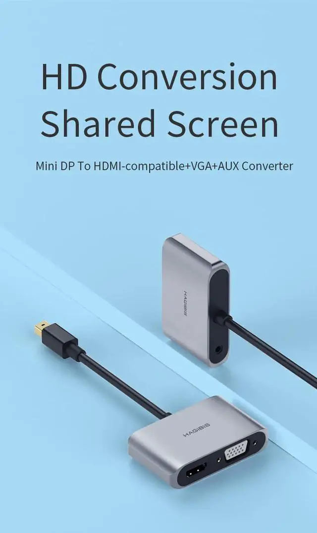 Alt view image 4 of 7 - Mini DisplayPort to HDMI-compatible VGA Adapter Thunderbolt 2 Converter 4K DP Cable for Apple MacBook Air Pro surface