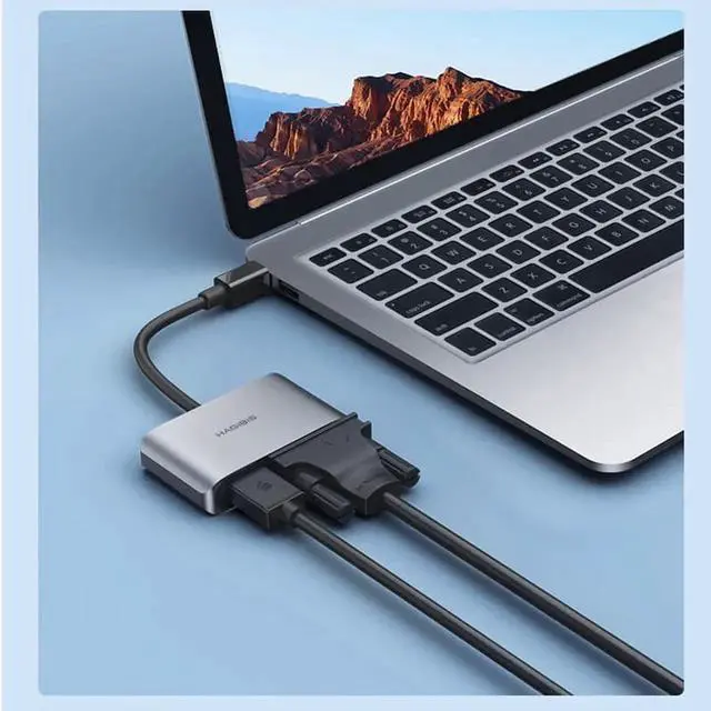 Alt view image 5 of 7 - Mini DisplayPort to HDMI-compatible VGA Adapter Thunderbolt 2 Converter 4K DP Cable for Apple MacBook Air Pro surface