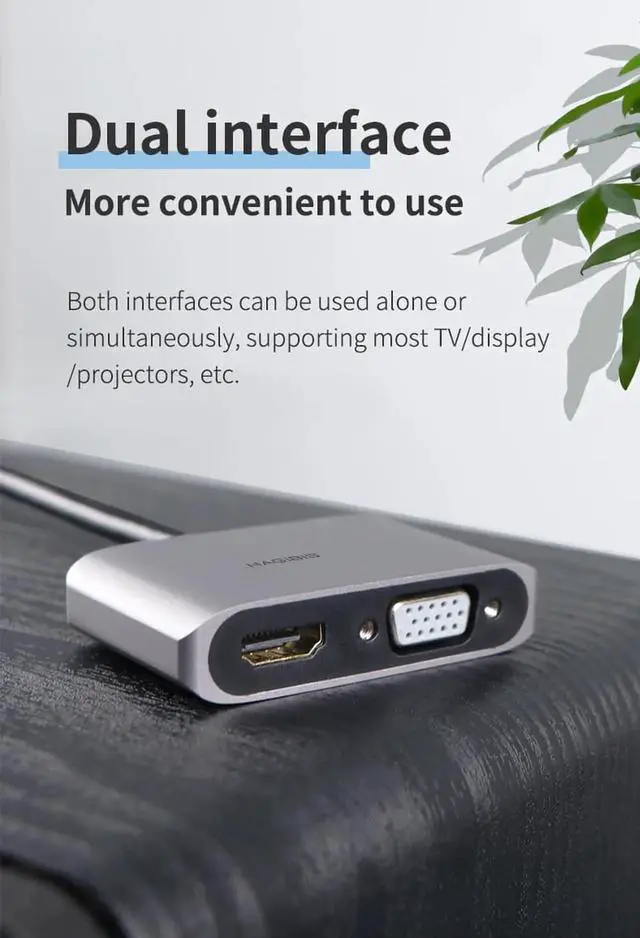 Alt view image 3 of 7 - Mini DisplayPort to HDMI-compatible VGA Adapter Thunderbolt 2 Converter 4K DP Cable for Apple MacBook Air Pro surface