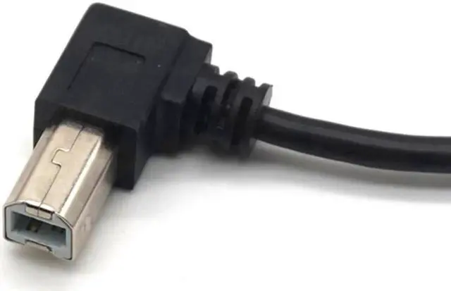 Alt view image 6 of 7 - 2PCS Right Angle USB 2.0 Type B Wire male to USB B female Printer Panel Mount Extension Sync Cable Cord 90-degree 0.5M(1.64ft)