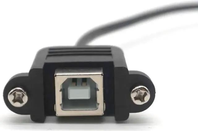 Alt view image 4 of 7 - 2PCS Right Angle USB 2.0 Type B Wire male to USB B female Printer Panel Mount Extension Sync Cable Cord 90-degree 0.5M(1.64ft)