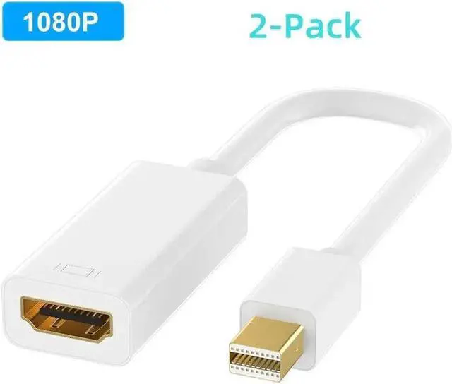 Main image of 2Pcs Mini Displayport To HDMI Cable 4K Mini DP to HDMI Adapter 1080P Mini DP Male to HDMI-compatible Female For Apple MacBook Air Pro White Type A