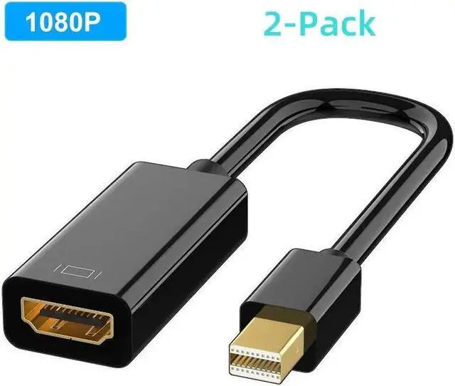 Main image of 2Pcs Mini Displayport To HDMI Cable 4K Mini DP to HDMI Adapter 1080P Mini DP Male to HDMI-compatible Female For Apple MacBook Air Pro Black Type B