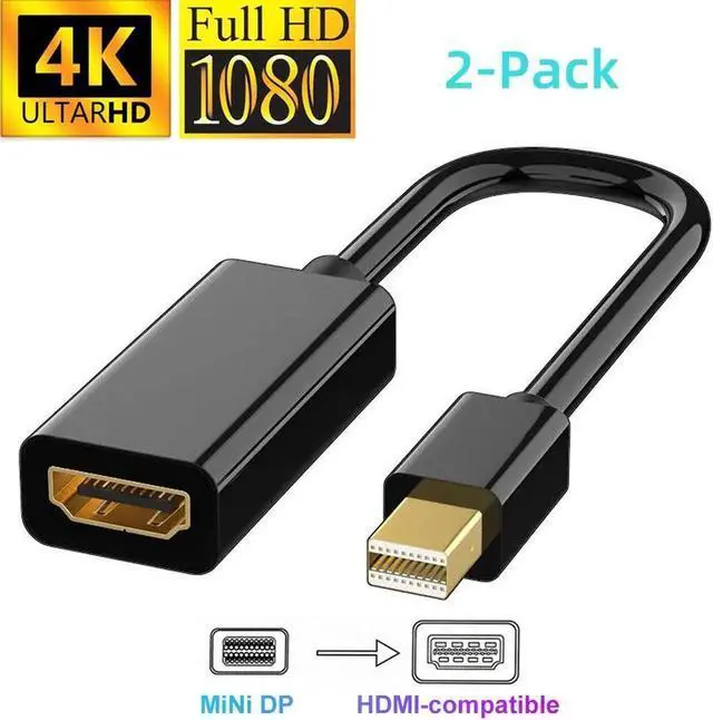Main image of 2Pcs Mini Displayport To HDMI Cable 4K Mini DP to HDMI Adapter 1080P Mini DP Male to HDMI-compatible Female For Apple MacBook Air Pro