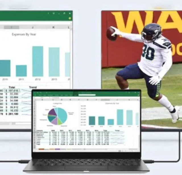 Alt view image 2 of 7 - USB-C to VGA Cable 1.8M (6Ft) Thunderbolt3 Type-C to VGA Cable Adapter Male-to-Male For Projector Monitor Laptop Smartphone