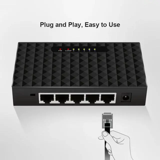 Alt view image 5 of 7 - 5 Port Gigabit Switch Ethernet Smart Switcher High Performance 1000Mbps Ethernet Network Switch RJ45 Hub Internet SplitterSwitches