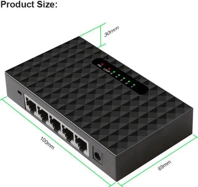 Alt view image 6 of 7 - 5 Port Gigabit Switch Ethernet Smart Switcher High Performance 1000Mbps Ethernet Network Switch RJ45 Hub Internet SplitterSwitches