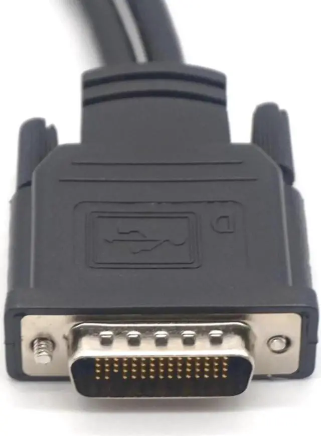 Alt view image 4 of 7 - DMS-59pin Male to Dual 15Pin VGA RGB Female Splitter Extension Cable for PC Graphics Card