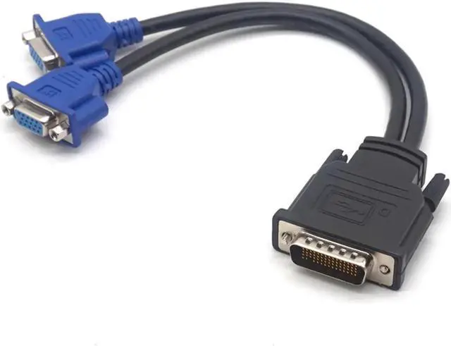 Alt view image 5 of 7 - DMS-59pin Male to Dual 15Pin VGA RGB Female Splitter Extension Cable for PC Graphics Card