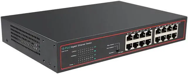 Alt view image 3 of 4 - Gigabit Network Switch 16 Port 10/100/1000Mbps Fast Ethernet Switch with Realtek chip lan switch 1000M