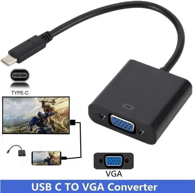 Main image of Type C to VGA Adapter Cable USBC USB 3.1 to VGA Adapter for Macbook 12 inch Chromebook Pixel Lumia 950XL