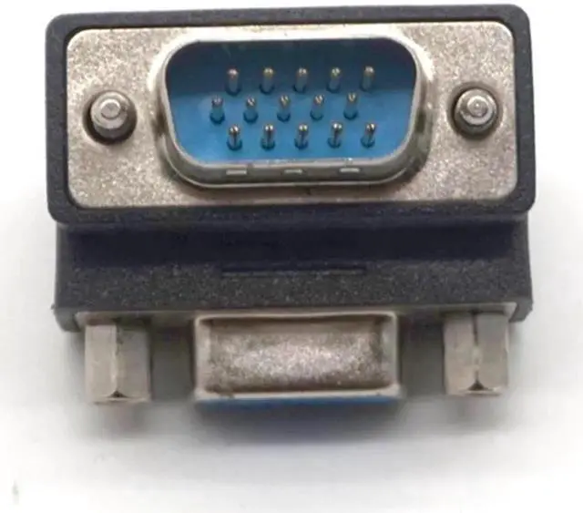 Alt view image 5 of 6 - 2PCS Audio Video Cables Right Angle 90 Degree DB 9 Pin VGA SVGA Male to Female Converter Angle Adapter