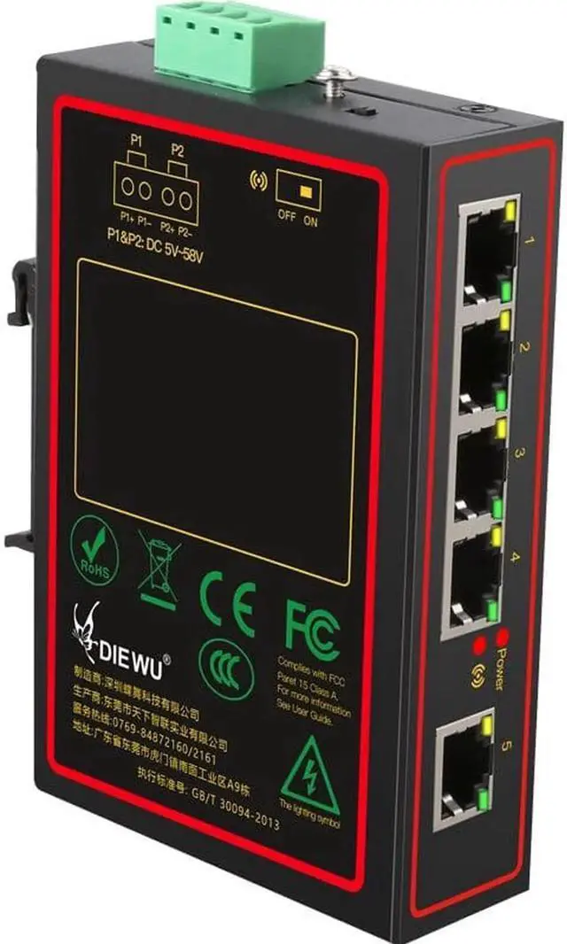Alt view image 2 of 5 - Port RJ45 Industrial Fast Ethernet Switch Megabit 10/100Mbps Full duplex/Half Duplex lan switch TXE173
