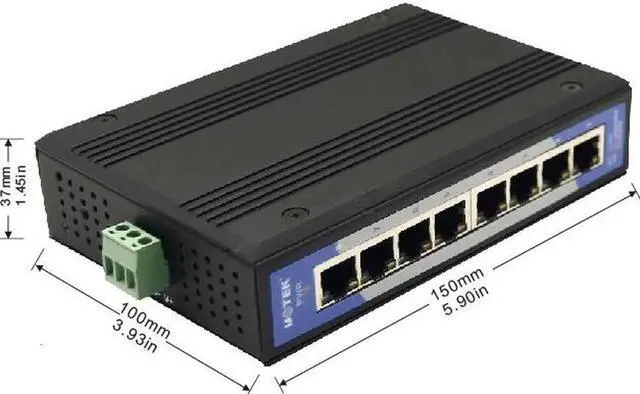 Alt view image 4 of 5 - 8 port industrial grade non-managed Ethernet switch 10/100Mbps auto negotiation full duplex half duplex Auto MDI/MDI-X UT-6408