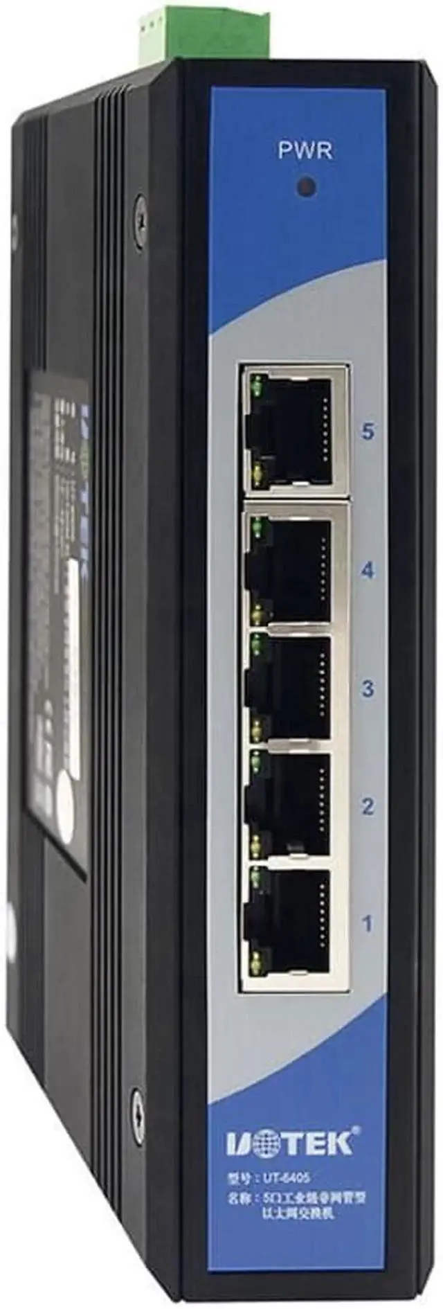 Alt view image 3 of 7 - 5 port industrial grade non-managed Ethernet switch 10/100Mbps auto negotiation full duplex half duplex Auto MDI/MDI-X UT-6405