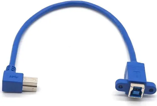 Alt view image 2 of 7 - USB 3.0 B Male 90 Degree Right Angle to B Female USB3.0 BM to BF printer cable for Printers scanners Hard Disk 30cm(1ft)