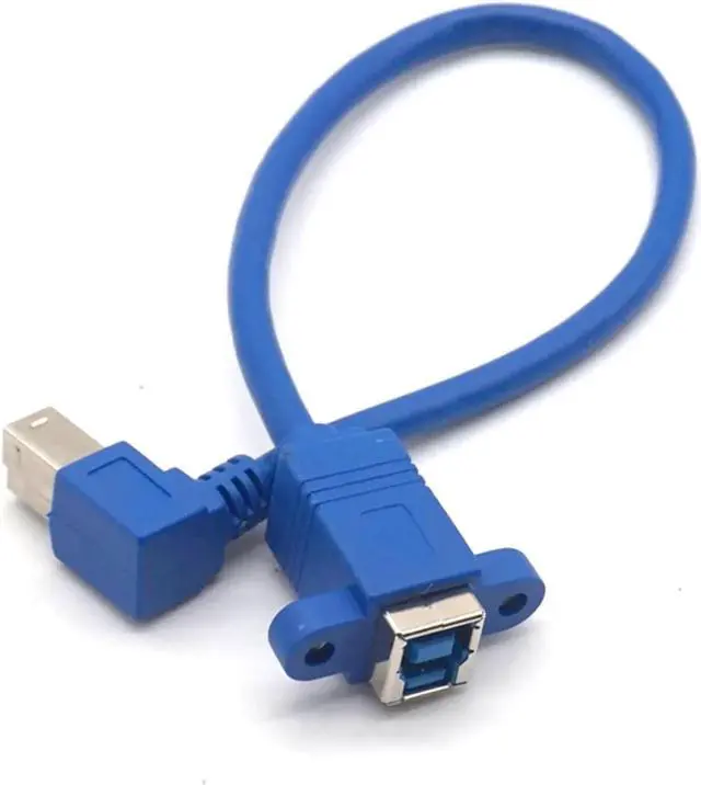 Alt view image 5 of 7 - USB 3.0 B Male 90 Degree Right Angle to B Female USB3.0 BM to BF printer cable for Printers scanners Hard Disk 30cm(1ft)