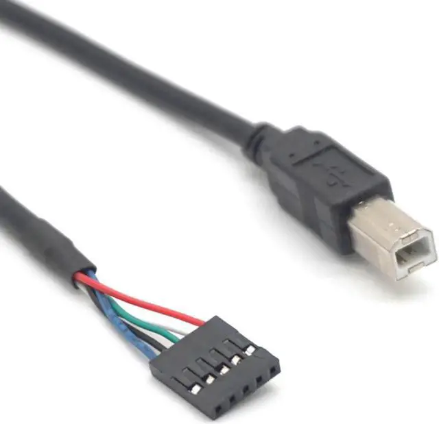 Main image of 2PCS USB 2.0 Type B Male to Dupont 5 Pin Female Header Motherboard Cable For Printer 50cm(1.64ft)