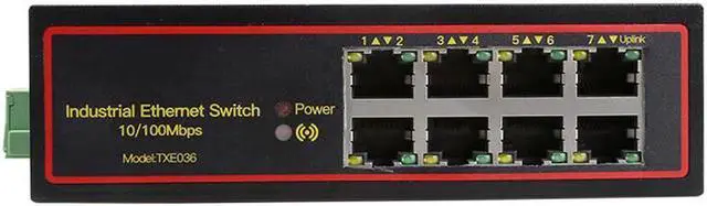 Alt view image 3 of 3 - Industrial 8 port ethernet LAN switch 100M DOUBLE DC POWER high and low temperature SURGE PROTECTION TXE036