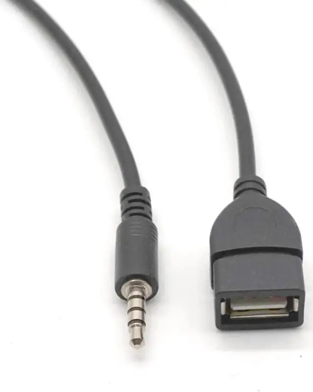 Alt view image 7 of 7 - 2PCS Car MP3 Player Converter 3.5 mm Male AUX Audio Jack Plug To USB 2.0 Female Converter Cable Cord Adapter