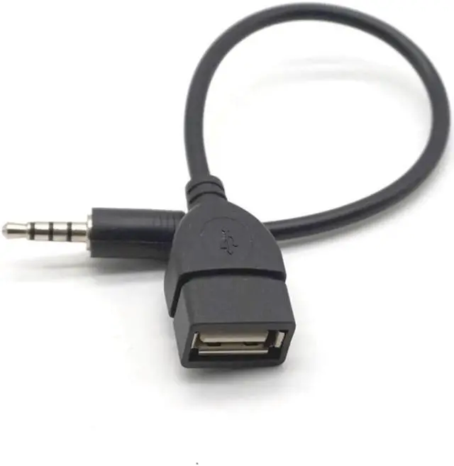 Main image of 2PCS Car MP3 Player Converter 3.5 mm Male AUX Audio Jack Plug To USB 2.0 Female Converter Cable Cord Adapter