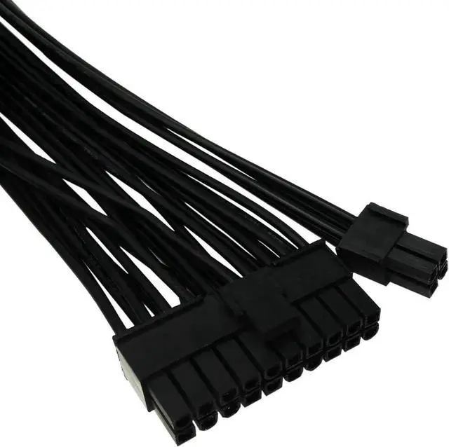Alt view image 4 of 7 - ATX 30cm 24 Pin Dual PSU Power Supply Extension Cable Synchronous Cord For Computer Cable Connector For Mining 24Pin 20+4pin