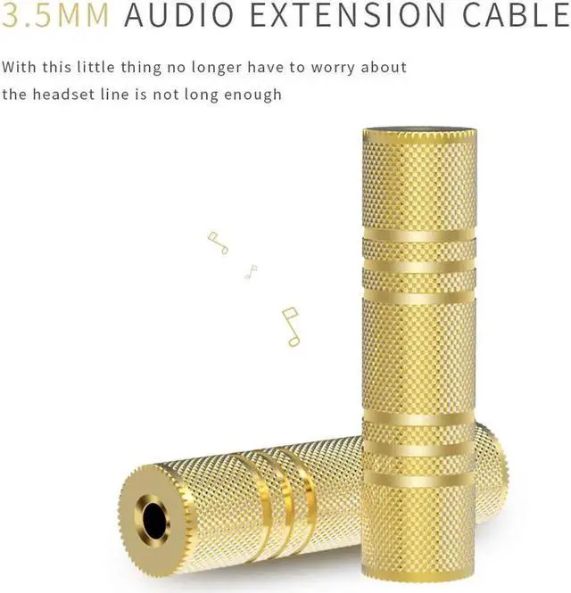 Main image of 3PCS Gold Plated Headphone 3.5mm Female to 3.5 mm Female F/F Audio Adapter Coupler Metal Connector for Earphone