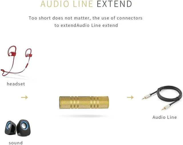 Alt view image 2 of 7 - 3PCS Gold Plated Headphone 3.5mm Female to 3.5 mm Female F/F Audio Adapter Coupler Metal Connector for Earphone