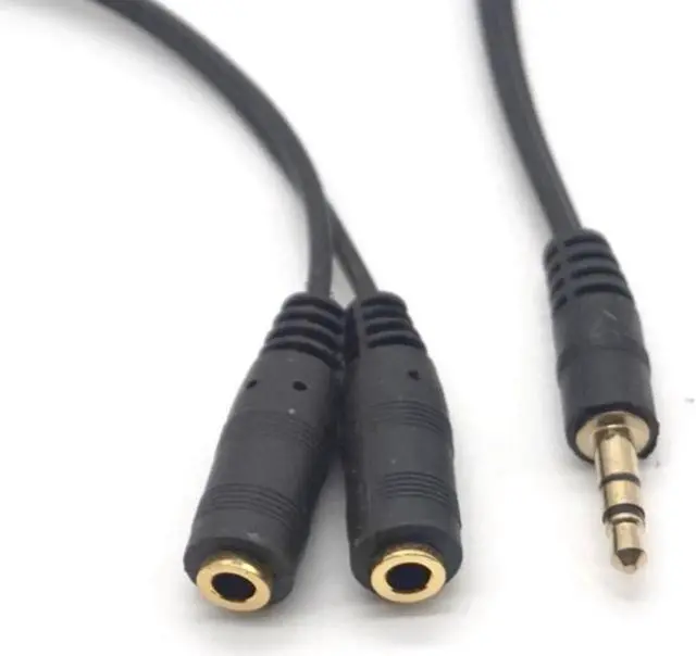 Alt view image 6 of 7 - 2PCS 3.5mm 1 in 2 Couples Audio Line Earbud Headset Headphone Earphone Splitter For Pad Phone Android Mobile MP3 MP4