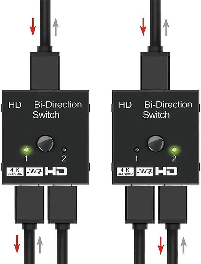 Main image of 4K HDMI-compatible Switch 2 Ports Bi-Directional 1x2 / 2x1 HD Switcher Splitter 4K 1080P 3D HDR HDCP for PS4 PS3 Xbox HDTV BOX