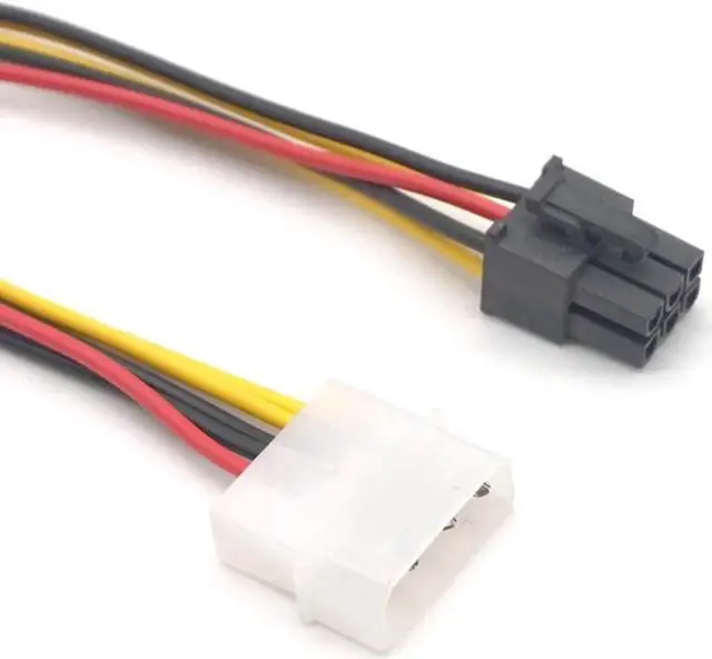 Alt view image 3 of 7 - 10PCS 6Pin Male to 4Pin Molex Male Power Supply Cable Graphics Card Power Port to D Plug Converter Cable