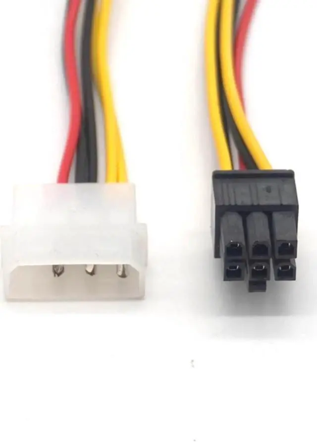 Alt view image 5 of 7 - 10PCS 6Pin Male to 4Pin Molex Male Power Supply Cable Graphics Card Power Port to D Plug Converter Cable