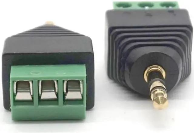 Main image of 3pcs 3.5mm Adapter 3.5 audio mono plug to screw terminal Audio Mono Plug Audio Connector screw conne