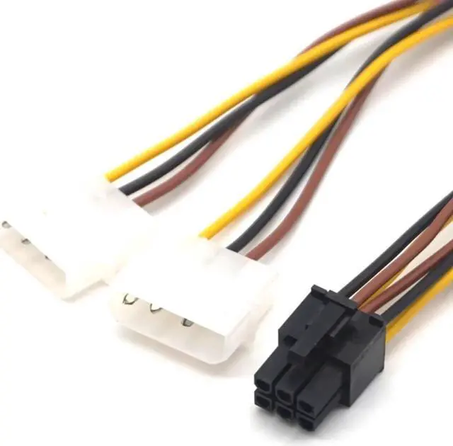 Alt view image 3 of 7 - 10PCS New High Quality Graphics Card Power Cable Dual 4PIN to 6PIN 6P to 4P Adapter Cable Computer Graphics Card Power Cable