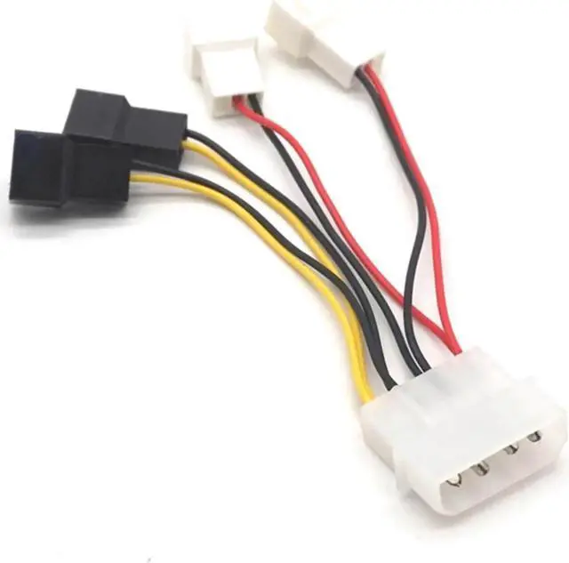 Main image of 2pcs 4 Pin PC CPU Fan Power Cables 4pin Molex to 3Pin Power Supply Adapter Connector Fan Adapter Cable For Computer Cooling fan