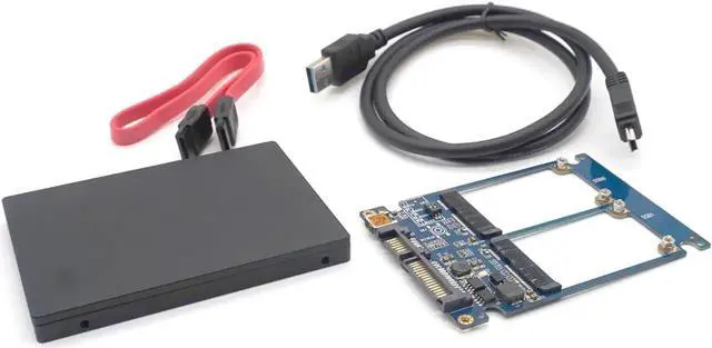 Alt view image 7 of 7 - Dual mSATA RAID to 22pin SATA Adapter 2.5 inch SATA 3.0 Enclosure USB3.0 to 2 MSATA SATA 3 RAID 0/1