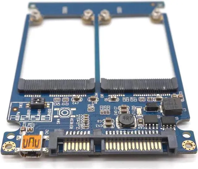 Alt view image 4 of 7 - Dual mSATA RAID to 22pin SATA Adapter 2.5 inch SATA 3.0 Enclosure USB3.0 to 2 MSATA SATA 3 RAID 0/1