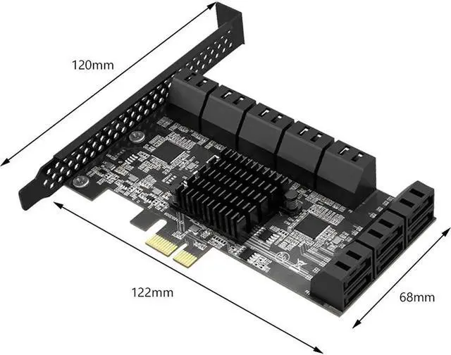 Alt view image 5 of 7 - PCIE SATA Expansion Card PCIE 1X to 16-Port SATA3.0 6Gbps SATA III Multi-Port Hard Disk Adapter Riser Card for PC Computer