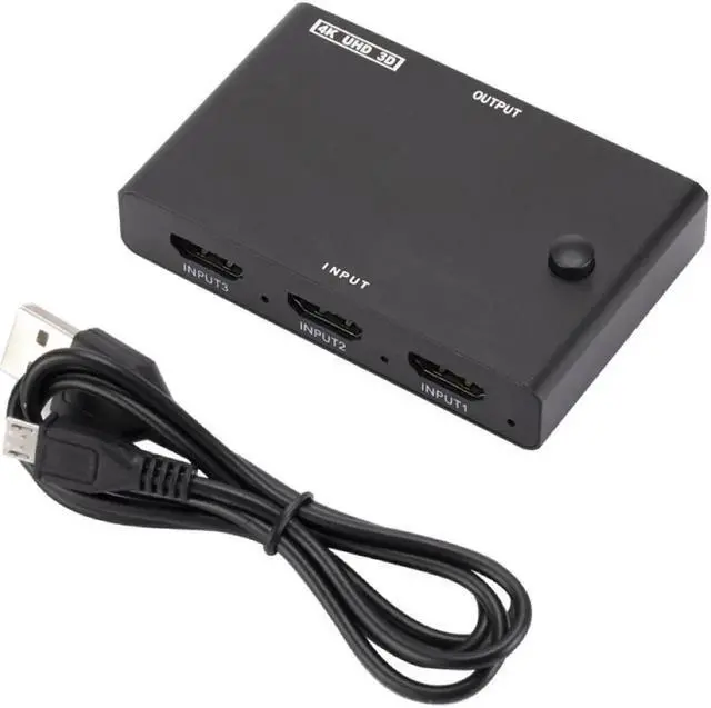 Alt view image 5 of 6 - HDMI Switch 4K 3 In 1 Out Video Splitter Converter Support 4K/30Hz 3D Mode HDMI-Compatible Selector for TV Box Game Console Projector
