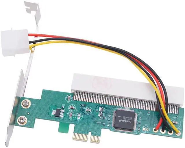 Alt view image 7 of 7 - PCIE to PCI Adapter PCI Express X1 to PCI Expansion Card Riser ASM1083 Chipset PCI-E Converter Adapter with 4Pin Power Connector