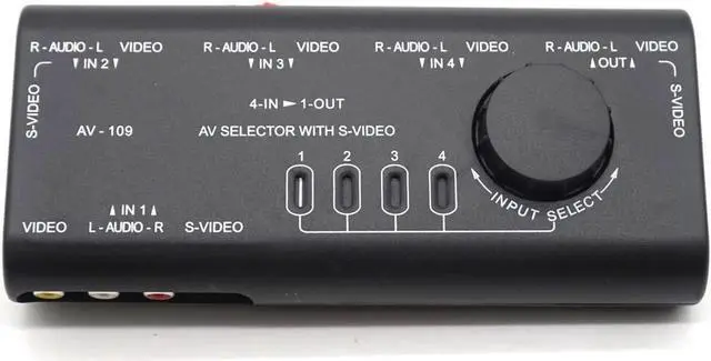 Alt view image 6 of 7 - AV Audio Video Signal Switcher 4 Input 1 Output Switch Video System