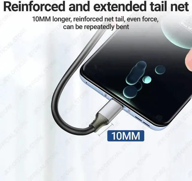 Alt view image 2 of 7 - USB A to Type C Cable 60W Fast Charging 10Gbps Data Cord USB Charger for Samsung Xiaomi HTC Redmi Huawei Mobile Phone USB-C